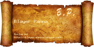 Blayer Panna névjegykártya